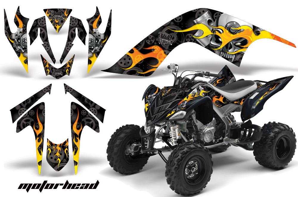 ATV Graphics Kit Quad Decal Sticker Wrap For Yamaha Raptor 700 2006-2012 MOTORHEAD BLACK-atv motorcycle utv parts accessories gear helmets jackets gloves pantsAll Terrain Depot