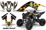 ATV Graphics Kit Quad Decal Sticker Wrap For Yamaha Raptor 700 2006-2012 MOTORHEAD BLACK