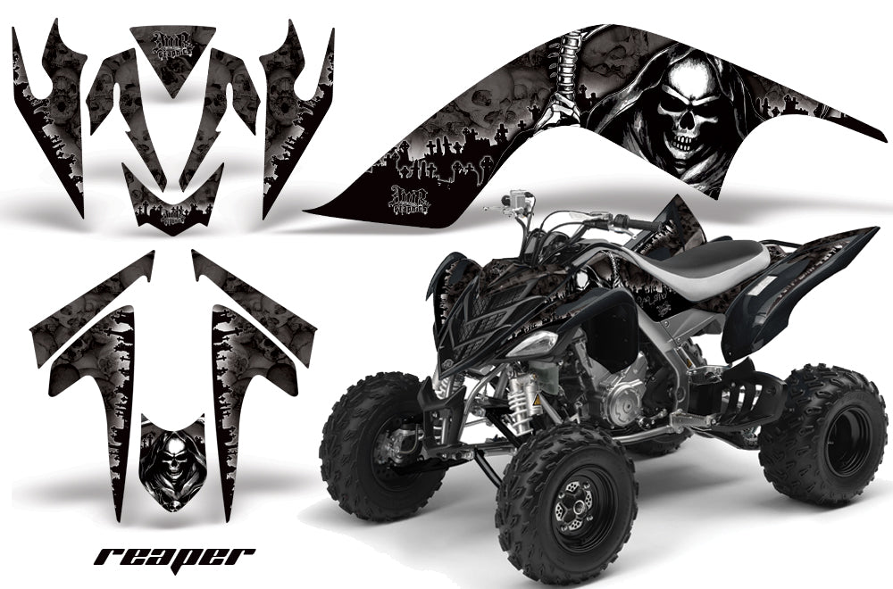 ATV Graphics Kit Quad Decal Sticker Wrap For Yamaha Raptor 700 2006-2012 REAPER BLACK-atv motorcycle utv parts accessories gear helmets jackets gloves pantsAll Terrain Depot