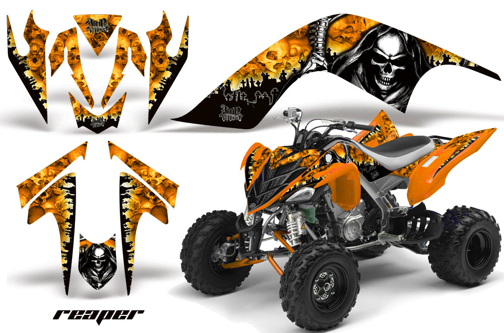 ATV Graphics Kit Quad Decal Sticker Wrap For Yamaha Raptor 700 2006-2012 REAPER ORANGE-atv motorcycle utv parts accessories gear helmets jackets gloves pantsAll Terrain Depot