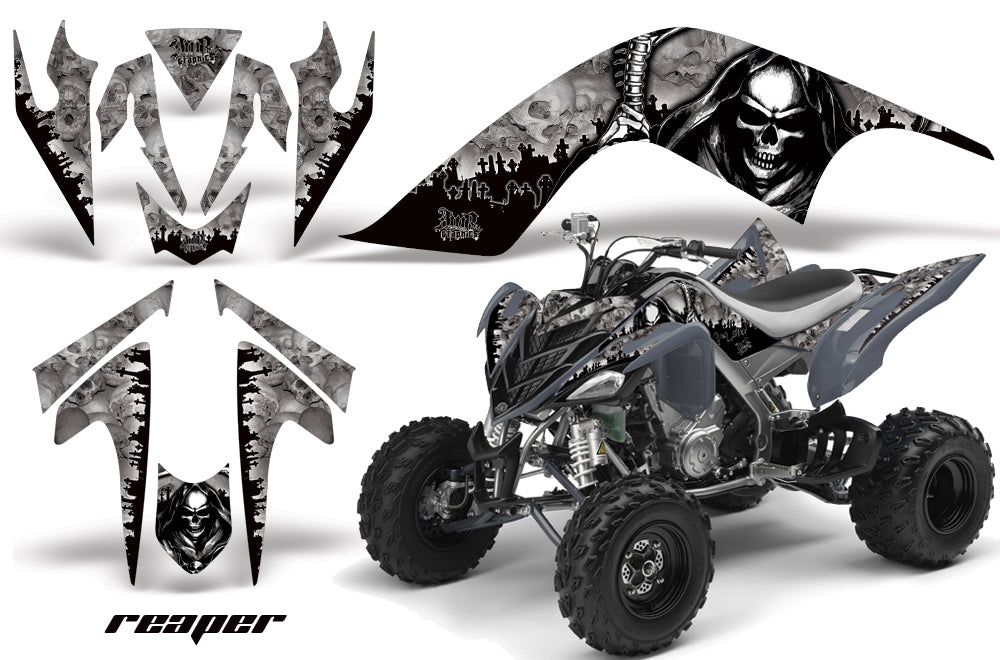 ATV Graphics Kit Quad Decal Sticker Wrap For Yamaha Raptor 700 2006-2012 REAPER SILVER-atv motorcycle utv parts accessories gear helmets jackets gloves pantsAll Terrain Depot
