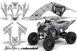 ATV Graphics Kit Quad Decal Sticker Wrap For Yamaha Raptor 700 2006-2012 RELOADED BLACK SILVER