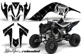 ATV Graphics Kit Quad Decal Sticker Wrap For Yamaha Raptor 700 2006-2012 RELOADED WHITE BLACK