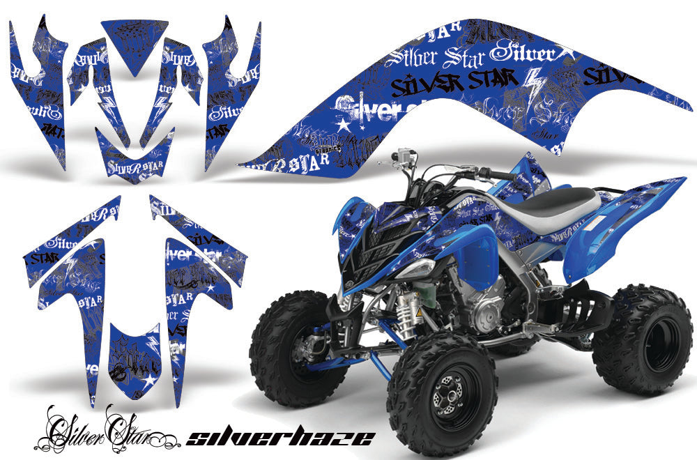 ATV Graphics Kit Quad Decal Sticker Wrap For Yamaha Raptor 700 2006-2012 SSSH BLACK BLUE-atv motorcycle utv parts accessories gear helmets jackets gloves pantsAll Terrain Depot