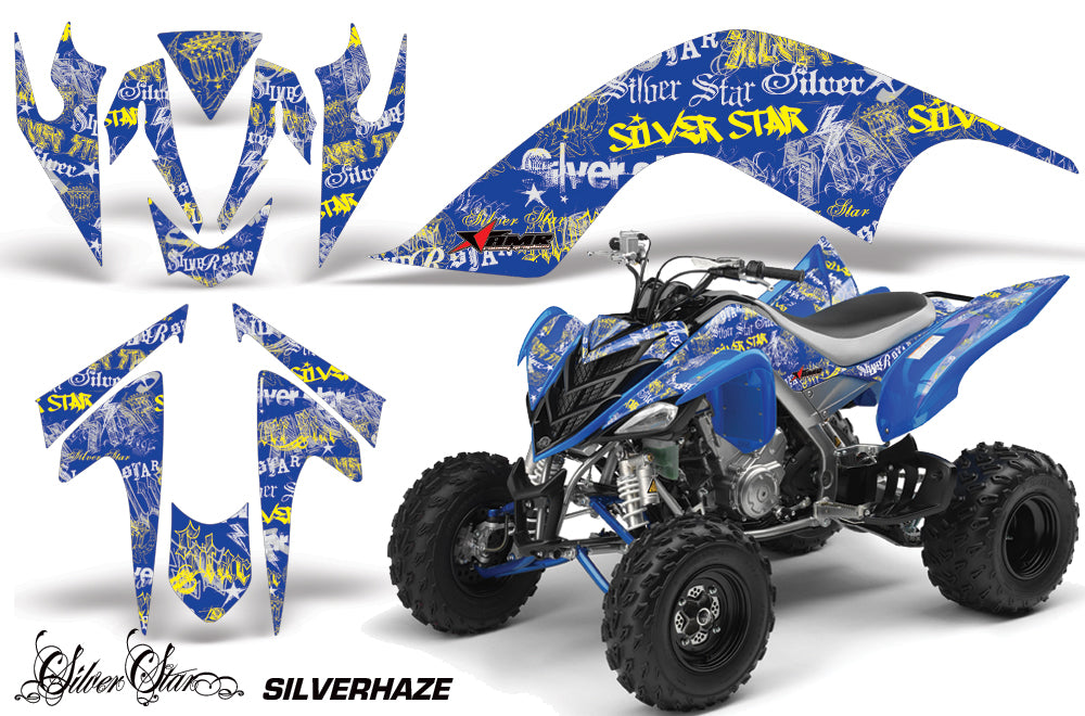 ATV Graphics Kit Quad Decal Sticker Wrap For Yamaha Raptor 700 2006-2012 SSSH YELLOW BLUE-atv motorcycle utv parts accessories gear helmets jackets gloves pantsAll Terrain Depot