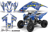 ATV Graphics Kit Quad Decal Sticker Wrap For Yamaha Raptor 700 2006-2012 SSSH YELLOW BLUE