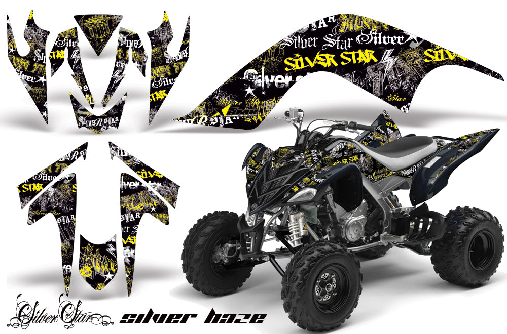 ATV Graphics Kit Quad Decal Sticker Wrap For Yamaha Raptor 700 2006-2012 SSSH YELLOW BLACK-atv motorcycle utv parts accessories gear helmets jackets gloves pantsAll Terrain Depot