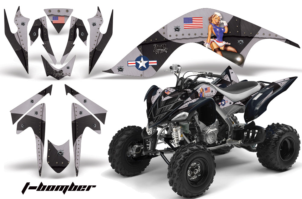 ATV Graphics Kit Quad Decal Sticker Wrap For Yamaha Raptor 700 2006-2012 TBOMBER BLACK-atv motorcycle utv parts accessories gear helmets jackets gloves pantsAll Terrain Depot