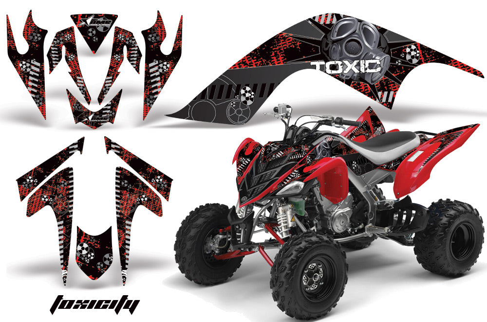 ATV Graphics Kit Quad Decal Sticker Wrap For Yamaha Raptor 700 2006-2012 TOXIC BLACK RED-atv motorcycle utv parts accessories gear helmets jackets gloves pantsAll Terrain Depot