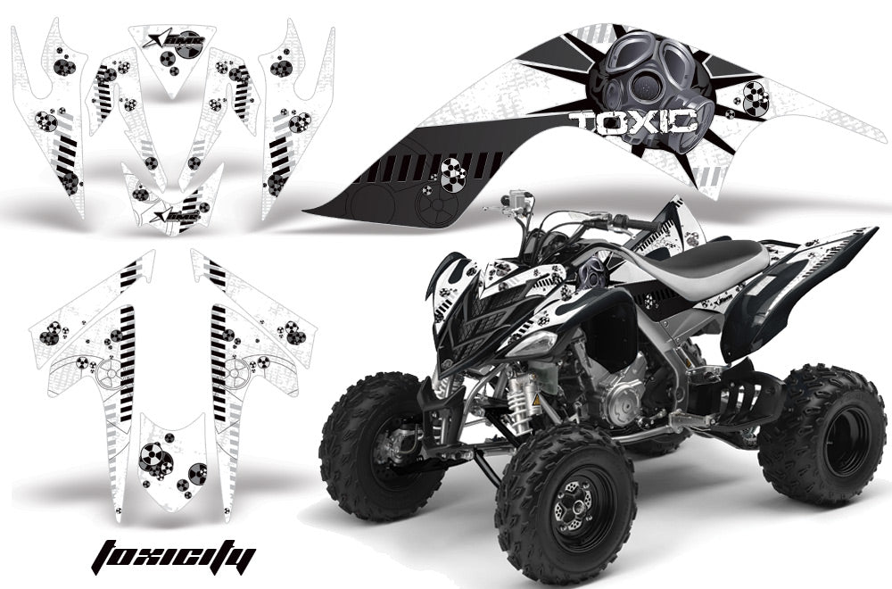 ATV Graphics Kit Quad Decal Sticker Wrap For Yamaha Raptor 700 2006-2012 TOXIC BLACK WHITE-atv motorcycle utv parts accessories gear helmets jackets gloves pantsAll Terrain Depot