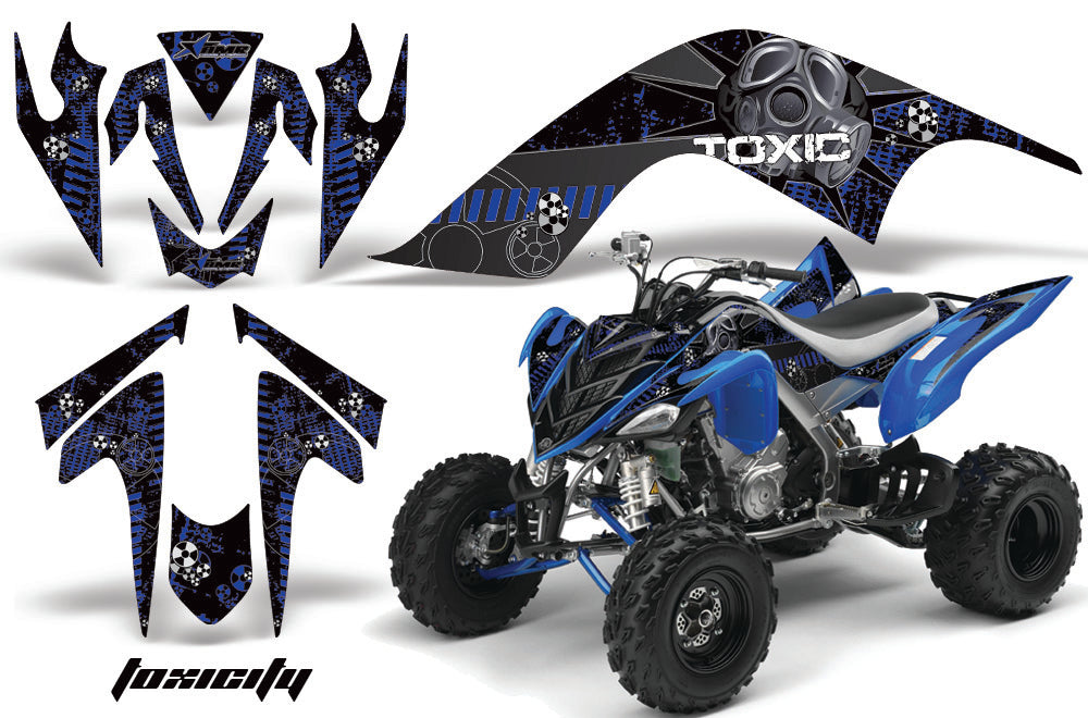 ATV Graphics Kit Quad Decal Sticker Wrap For Yamaha Raptor 700 2006-2012 TOXICK BLACK BLUE-atv motorcycle utv parts accessories gear helmets jackets gloves pantsAll Terrain Depot