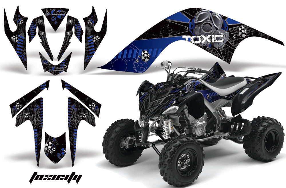 ATV Graphics Kit Quad Decal Sticker Wrap For Yamaha Raptor 700 2006-2012 TOXIC BLUE BLACK-atv motorcycle utv parts accessories gear helmets jackets gloves pantsAll Terrain Depot