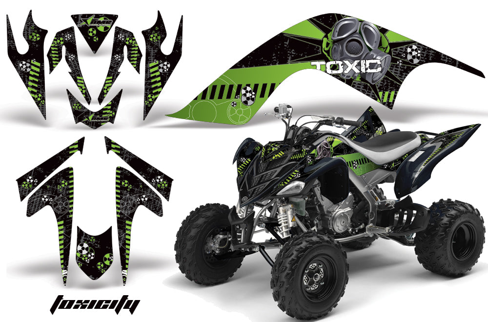 ATV Graphics Kit Quad Decal Sticker Wrap For Yamaha Raptor 700 2006-2012 TOXIC GREEN BLACK-atv motorcycle utv parts accessories gear helmets jackets gloves pantsAll Terrain Depot