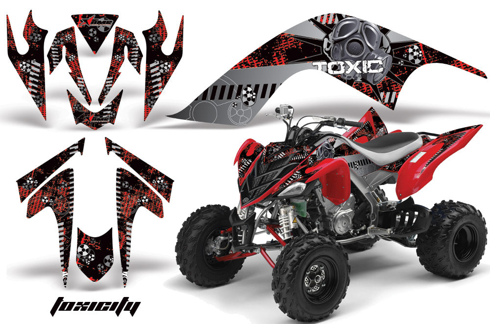 ATV Graphics Kit Quad Decal Sticker Wrap For Yamaha Raptor 700 2006-2012 TOXIC SILVER RED-atv motorcycle utv parts accessories gear helmets jackets gloves pantsAll Terrain Depot