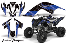 ATV Graphics Kit Quad Decal Sticker Wrap For Yamaha Raptor 700 2006-2012 TRIBALBLUE BLACK-atv motorcycle utv parts accessories gear helmets jackets gloves pantsAll Terrain Depot