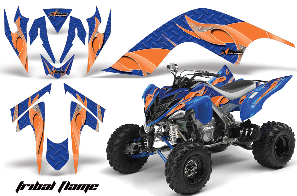 ATV Graphics Kit Quad Decal Sticker Wrap For Yamaha Raptor 700 2006-2012 TRIBAL ORANGE BLUE-atv motorcycle utv parts accessories gear helmets jackets gloves pantsAll Terrain Depot