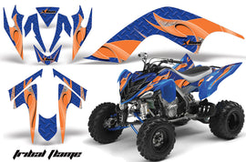 ATV Graphics Kit Quad Decal Sticker Wrap For Yamaha Raptor 700 2006-2012 TRIBAL ORANGE BLUE-atv motorcycle utv parts accessories gear helmets jackets gloves pantsAll Terrain Depot