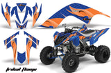 ATV Graphics Kit Quad Decal Sticker Wrap For Yamaha Raptor 700 2006-2012 TRIBAL ORANGE BLUE