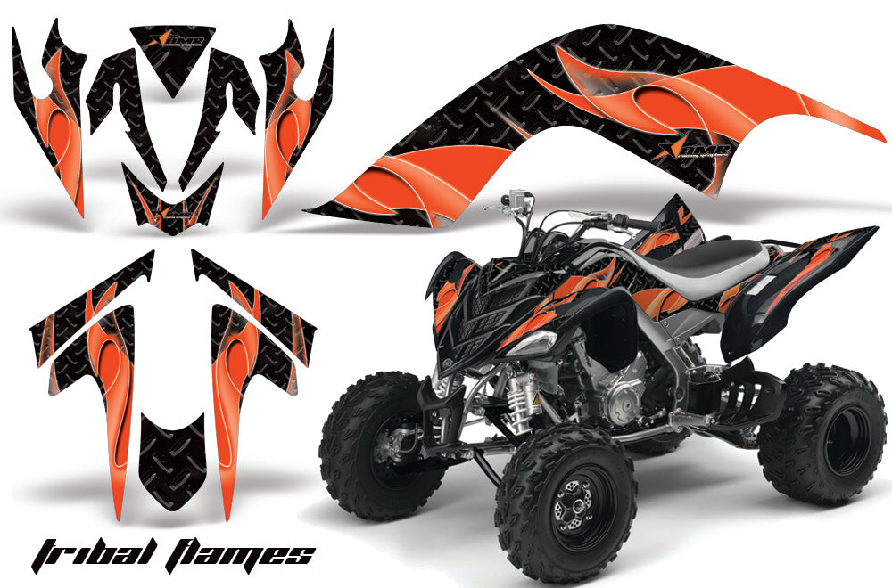 ATV Graphics Kit Quad Decal Sticker Wrap For Yamaha Raptor 700 2006-2012 TRIBAL ORANGE BLACK-atv motorcycle utv parts accessories gear helmets jackets gloves pantsAll Terrain Depot