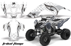 ATV Graphics Kit Quad Decal Sticker Wrap For Yamaha Raptor 700 2006-2012 TRIBAL SILVER WHITE-atv motorcycle utv parts accessories gear helmets jackets gloves pantsAll Terrain Depot