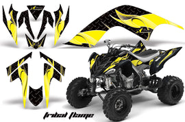 ATV Graphics Kit Quad Decal Sticker Wrap For Yamaha Raptor 700 2006-2012 TRIBAL YELLOW BLACK-atv motorcycle utv parts accessories gear helmets jackets gloves pantsAll Terrain Depot