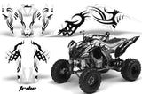 ATV Graphics Kit Quad Decal Sticker Wrap For Yamaha Raptor 700 2006-2012 TRIBE BLACK WHITE