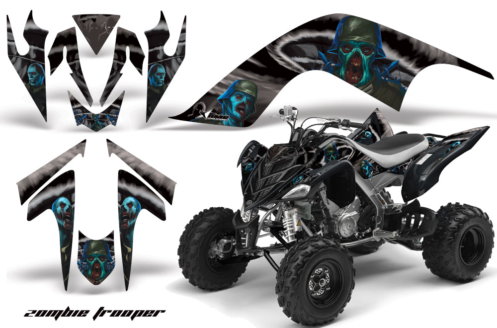ATV Graphics Kit Quad Decal Sticker Wrap For Yamaha Raptor 700 2006-2012 ZOMBIE BLACK-atv motorcycle utv parts accessories gear helmets jackets gloves pantsAll Terrain Depot