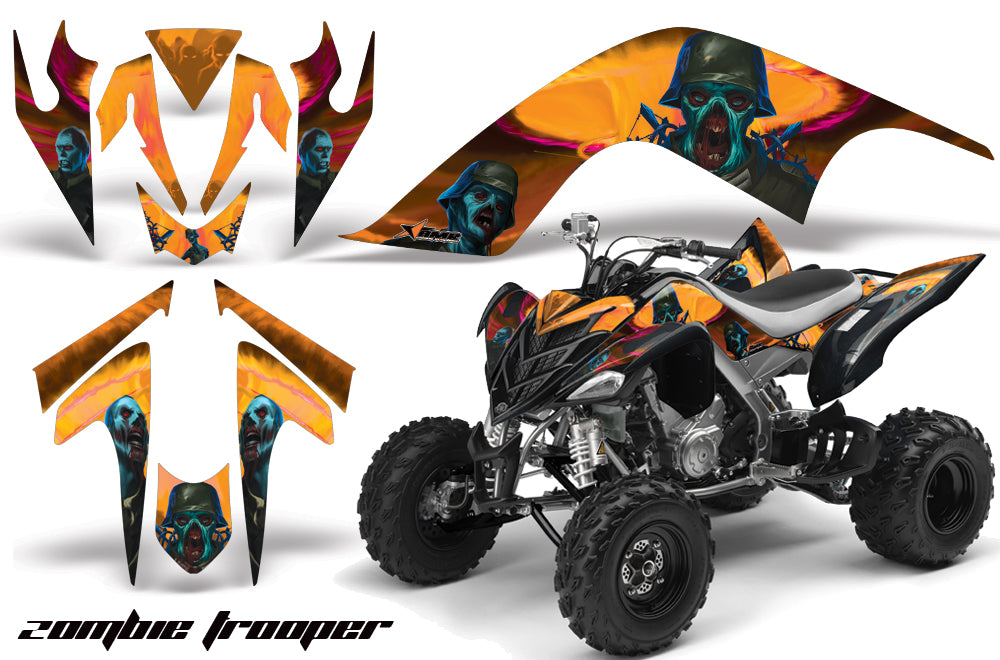 ATV Graphics Kit Quad Decal Sticker Wrap For Yamaha Raptor 700 2006-2012 ZOMBIE ORANGE-atv motorcycle utv parts accessories gear helmets jackets gloves pantsAll Terrain Depot