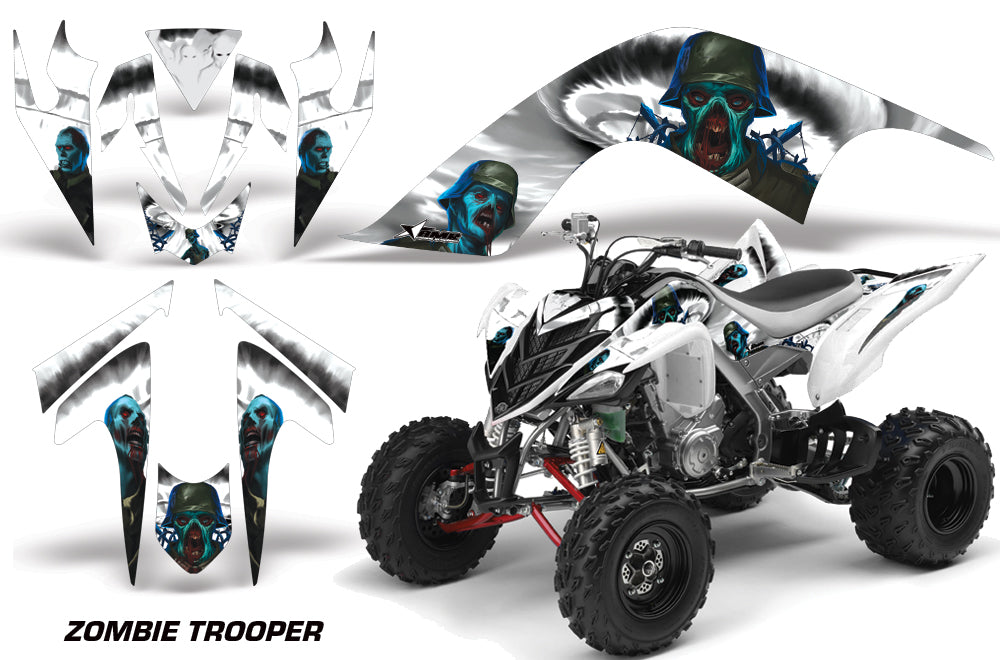 ATV Graphics Kit Quad Decal Sticker Wrap For Yamaha Raptor 700 2006-2012 ZOMBIE WHITE-atv motorcycle utv parts accessories gear helmets jackets gloves pantsAll Terrain Depot