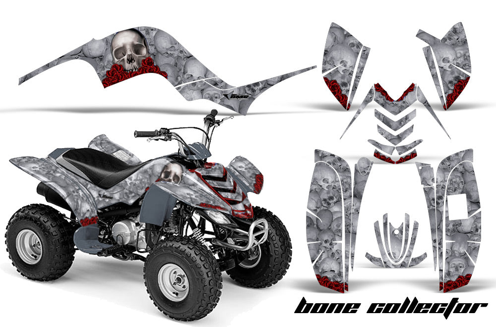 ATV Graphics Kit Quad Decal Sticker Wrap For Yamaha Raptor 80 2002-2008 BONES SILVER-atv motorcycle utv parts accessories gear helmets jackets gloves pantsAll Terrain Depot