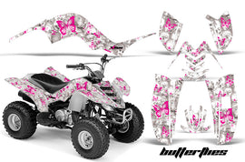 ATV Graphics Kit Quad Decal Sticker Wrap For Yamaha Raptor 80 2002-2008 BUTTERFLIES PINK WHITE-atv motorcycle utv parts accessories gear helmets jackets gloves pantsAll Terrain Depot
