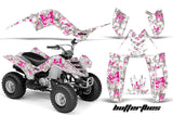 ATV Graphics Kit Quad Decal Sticker Wrap For Yamaha Raptor 80 2002-2008 BUTTERFLIES PINK WHITE