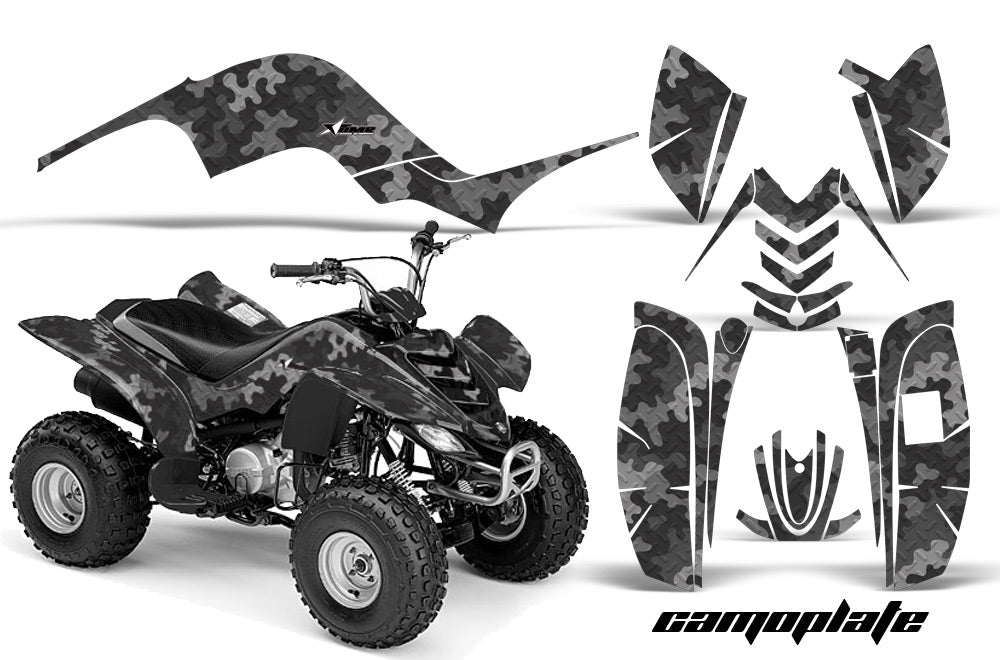 ATV Graphics Kit Quad Decal Sticker Wrap For Yamaha Raptor 80 2002-2008 CAMOPLATE BLACK-atv motorcycle utv parts accessories gear helmets jackets gloves pantsAll Terrain Depot