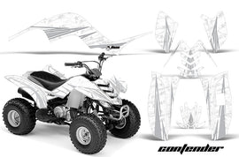 ATV Graphics Kit Quad Decal Sticker Wrap For Yamaha Raptor 80 2002-2008 CONTENDER SILVER WHITE-atv motorcycle utv parts accessories gear helmets jackets gloves pantsAll Terrain Depot