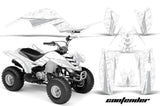 ATV Graphics Kit Quad Decal Sticker Wrap For Yamaha Raptor 80 2002-2008 CONTENDER SILVER WHITE