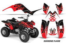 Load image into Gallery viewer, ATV Graphics Kit Quad Decal Sticker Wrap For Yamaha Raptor 80 2002-2008 DIAMOND FLAMES RED BLACK-atv motorcycle utv parts accessories gear helmets jackets gloves pantsAll Terrain Depot