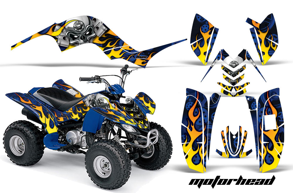 ATV Graphics Kit Quad Decal Sticker Wrap For Yamaha Raptor 80 2002-2008 MOTORHEAD BLUE-atv motorcycle utv parts accessories gear helmets jackets gloves pantsAll Terrain Depot