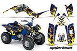 ATV Graphics Kit Quad Decal Sticker Wrap For Yamaha Raptor 80 2002-2008 MOTORHEAD BLUE