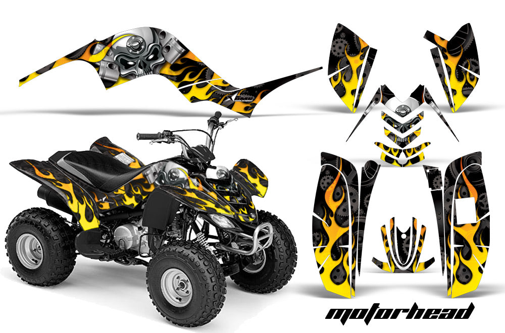 ATV Graphics Kit Quad Decal Sticker Wrap For Yamaha Raptor 80 2002-2008 MOTORHEAD BLACK-atv motorcycle utv parts accessories gear helmets jackets gloves pantsAll Terrain Depot