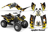 ATV Graphics Kit Quad Decal Sticker Wrap For Yamaha Raptor 80 2002-2008 MOTORHEAD BLACK