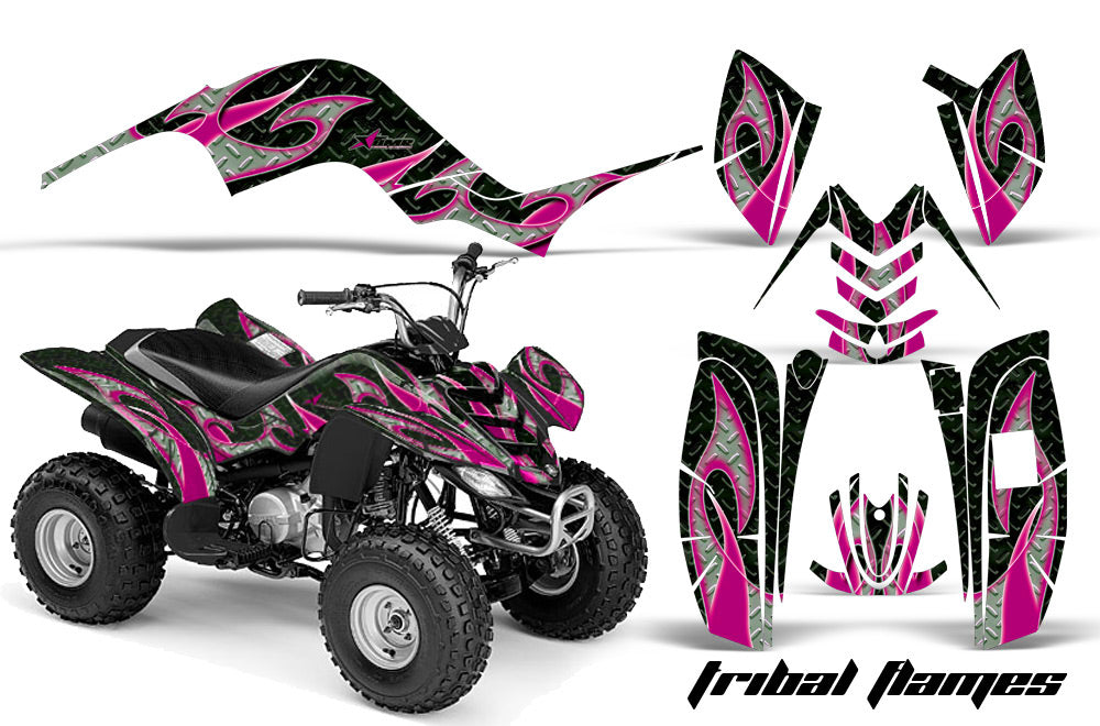 ATV Graphics Kit Quad Decal Sticker Wrap For Yamaha Raptor 80 2002-2008 TRIBAL PINK BLACK-atv motorcycle utv parts accessories gear helmets jackets gloves pantsAll Terrain Depot