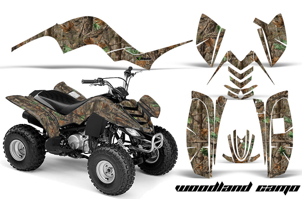 ATV Graphics Kit Quad Decal Sticker Wrap For Yamaha Raptor 80 2002-2008 WOODLAND CAMO-atv motorcycle utv parts accessories gear helmets jackets gloves pantsAll Terrain Depot