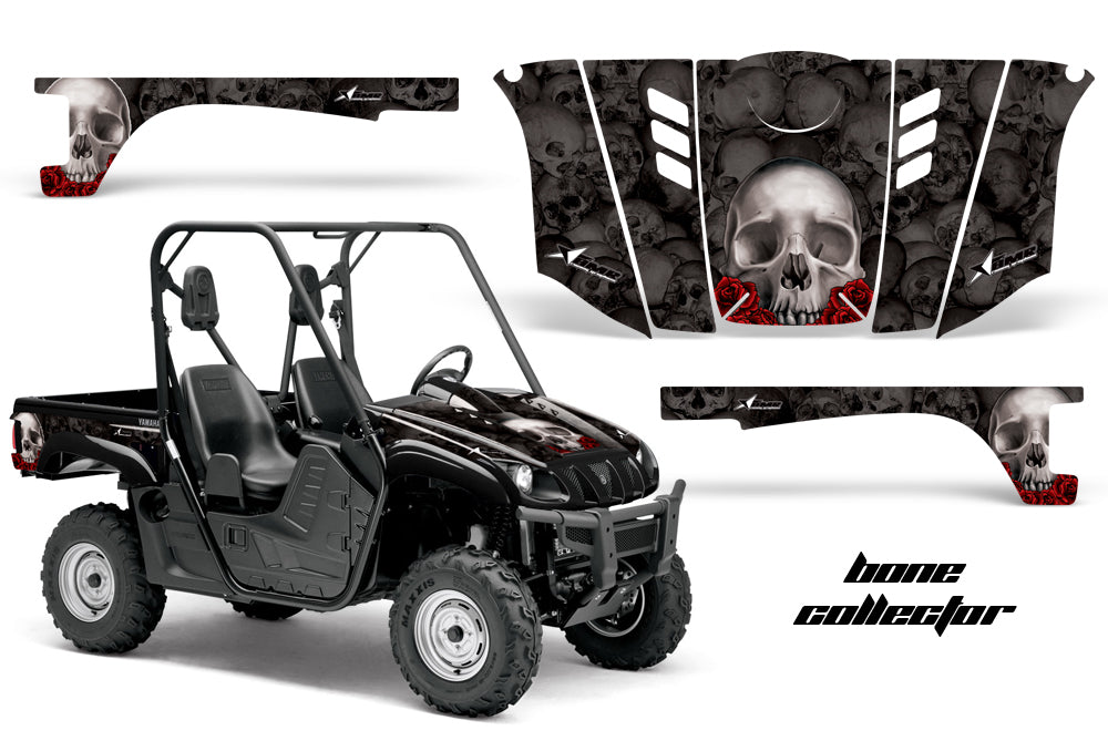 UTV Graphics Kit Decal Wrap For Yamaha Rhino 450/660/700 2004-2013 BONES BLACK-atv motorcycle utv parts accessories gear helmets jackets gloves pantsAll Terrain Depot