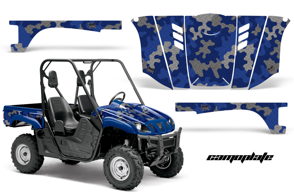 UTV Graphics Kit Decal Wrap For Yamaha Rhino 450/660/700 2004-2013 CAMOPLATE BLUE-atv motorcycle utv parts accessories gear helmets jackets gloves pantsAll Terrain Depot