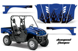 UTV Graphics Kit Decal Wrap For Yamaha Rhino 450/660/700 2004-2013 DIAMOND FLAMES BLUE BLACK