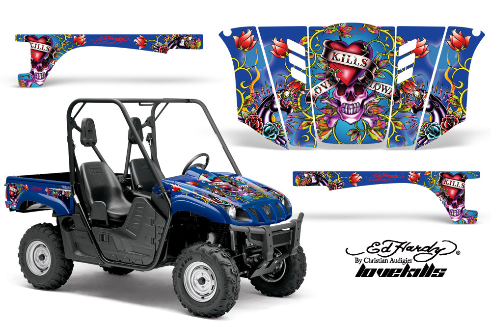 UTV Graphics Kit Decal Wrap For Yamaha Rhino 450/660/700 2004-2013 EDHLK BLUE-atv motorcycle utv parts accessories gear helmets jackets gloves pantsAll Terrain Depot