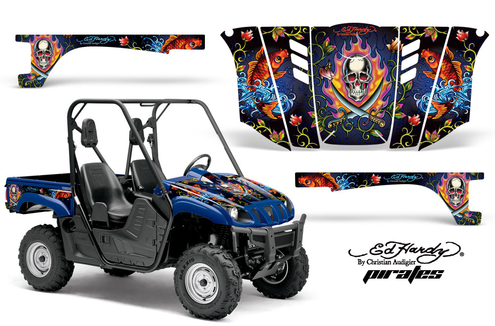 UTV Graphics Kit Decal Wrap For Yamaha Rhino 450/660/700 2004-2013 EDHP BLUE-atv motorcycle utv parts accessories gear helmets jackets gloves pantsAll Terrain Depot