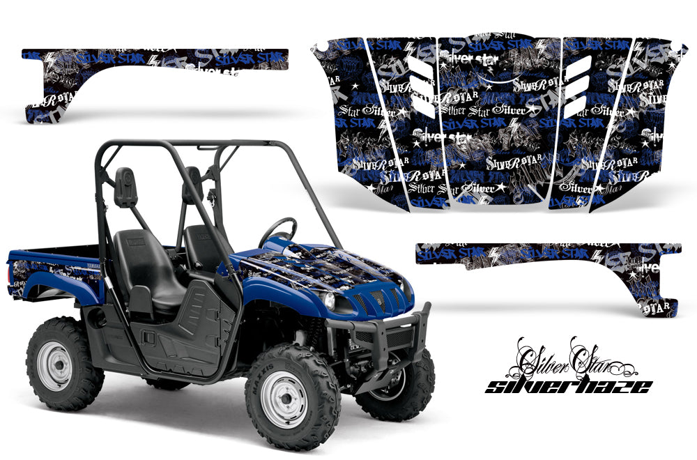 UTV Graphics Kit Decal Wrap For Yamaha Rhino 450/660/700 2004-2013 SSSH BLUE BLACK-atv motorcycle utv parts accessories gear helmets jackets gloves pantsAll Terrain Depot