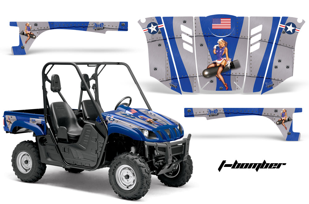 UTV Graphics Kit Decal Wrap For Yamaha Rhino 450/660/700 2004-2013 TBOMBER BLUE-atv motorcycle utv parts accessories gear helmets jackets gloves pantsAll Terrain Depot