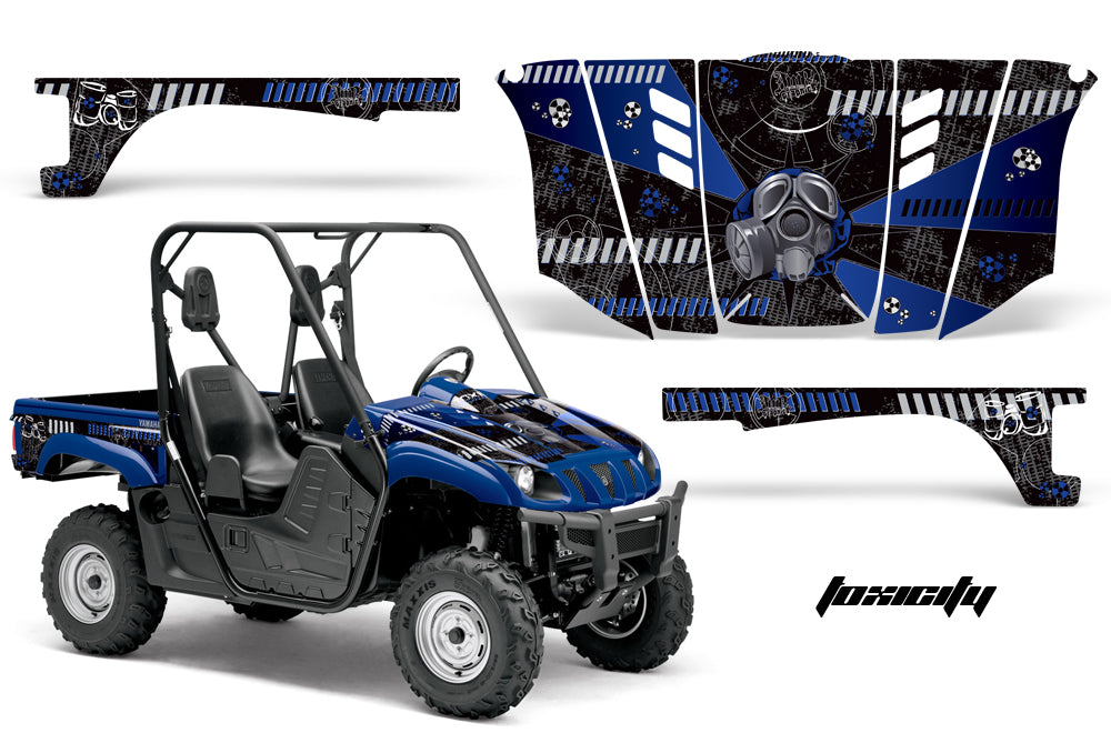 UTV Graphics Kit Decal Wrap For Yamaha Rhino 450/660/700 2004-2013 TOXICITY BLUE BLACK-atv motorcycle utv parts accessories gear helmets jackets gloves pantsAll Terrain Depot